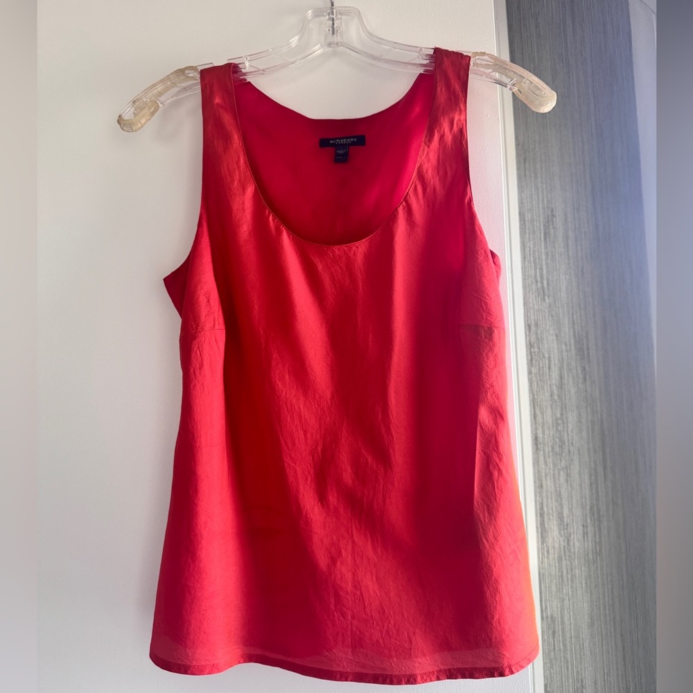 Burberry Red Fitted Sleeveless Tank Top